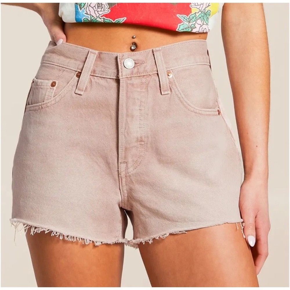 Levi's 501 Original High Rise Denim Shorts Levis Blush Pink Women's Size 34  NWT